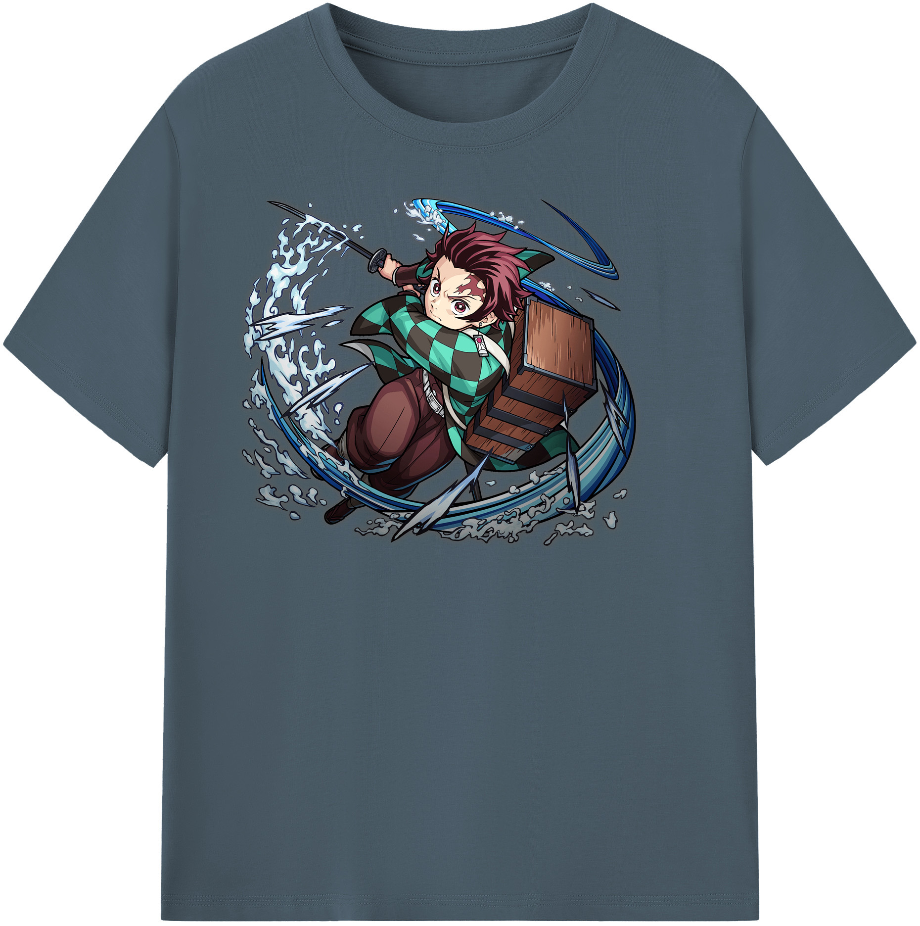 （画像用） 鬼滅の刃 竈門 炭治郎／かまど たんじろう Kamado Tanjirou 綿100％半袖Tシャツ（フロントプリント）